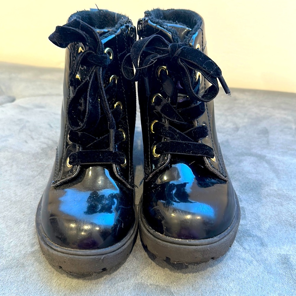 H&M Patent Black Combat Boots